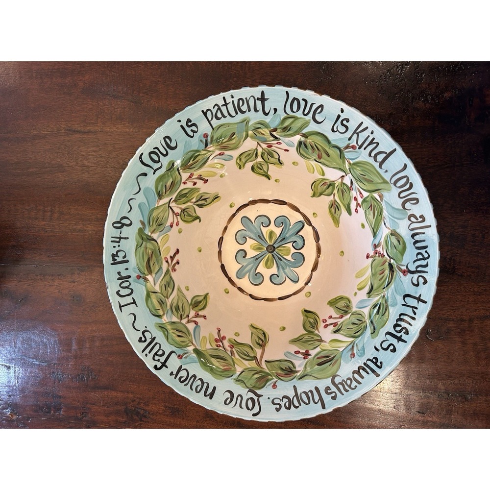 Mustard Seed Hand-Painted Ceramic Decorative Bowl I Cor 13:4-8 2017 Love is Kind